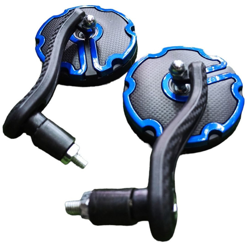 آینه سر فرمان موتور سیکلت طرح کربن BLUE مجموعه 2 عددی
