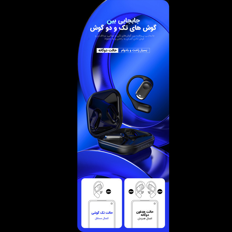 هدفون بلوتوثی مدل Y30 با نویز کنسلینگ میکروفون (ENC)، درگاه شارژ USB Type-C، با قابلیت اتصال به چند دستگاه، دارای نشانگر LED، پشتیبانی از فرمان لمسی، طراحی ارگونومیک