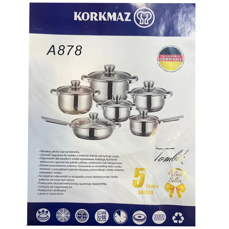 سرویس پخت و پز 12 پارچه کرکماز مدل STEEL_A878