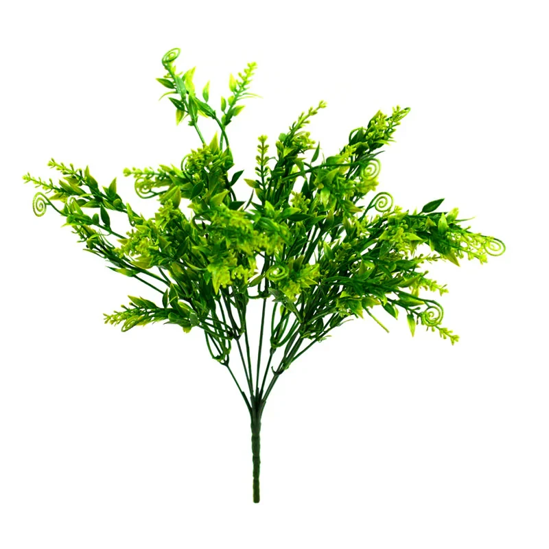 گل مصنوعی بوته برگ طرح فر با ابعاد 25×25×35 سانتی‌متر و وزن 50 گرم