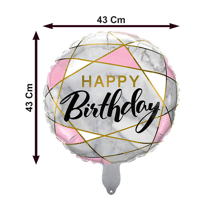 بادکنک فویلی لاکی بالونز مدل happy birthday طرح ماربل کد 1018