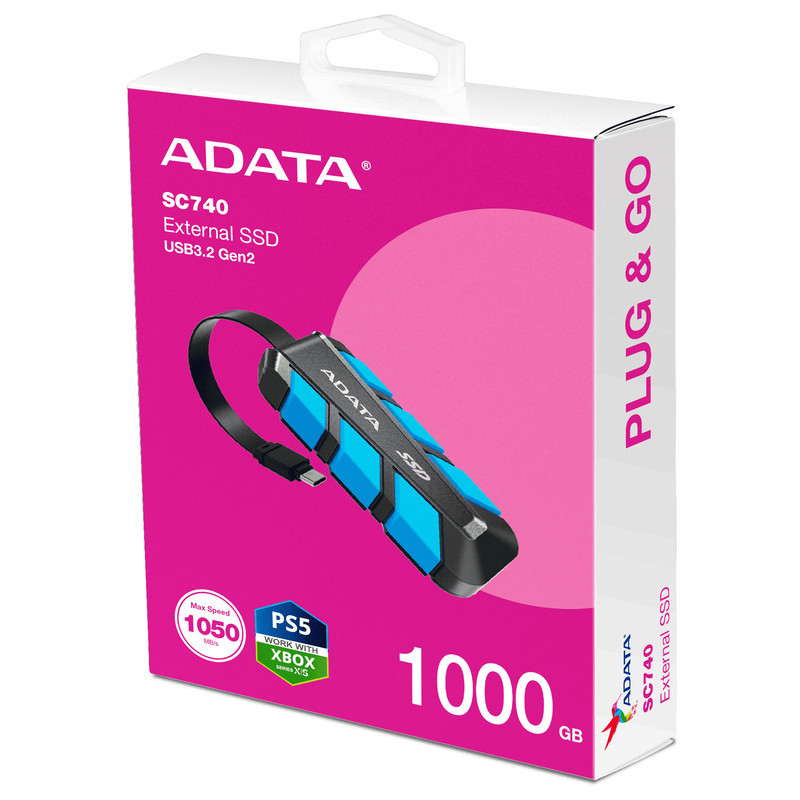 اس اس دی اکسترنال ای دیتا مدل SC740 ظرفیت 1000 گیگابایت رابط USB 3.2 Gen2
