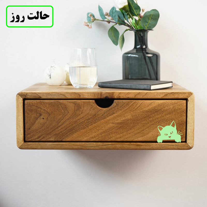 استیکر کلید و پریز مدل شبنما طرح گربه آویزان