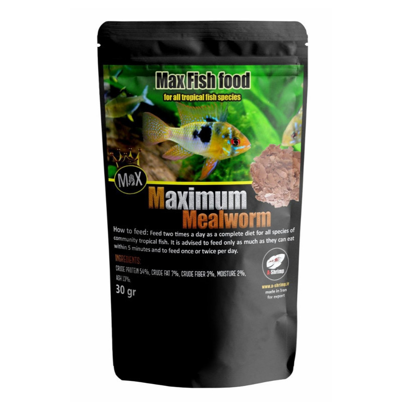 غذای پولکی ماهی ای شریمپ مدل Mealworm وزن 30 گرم