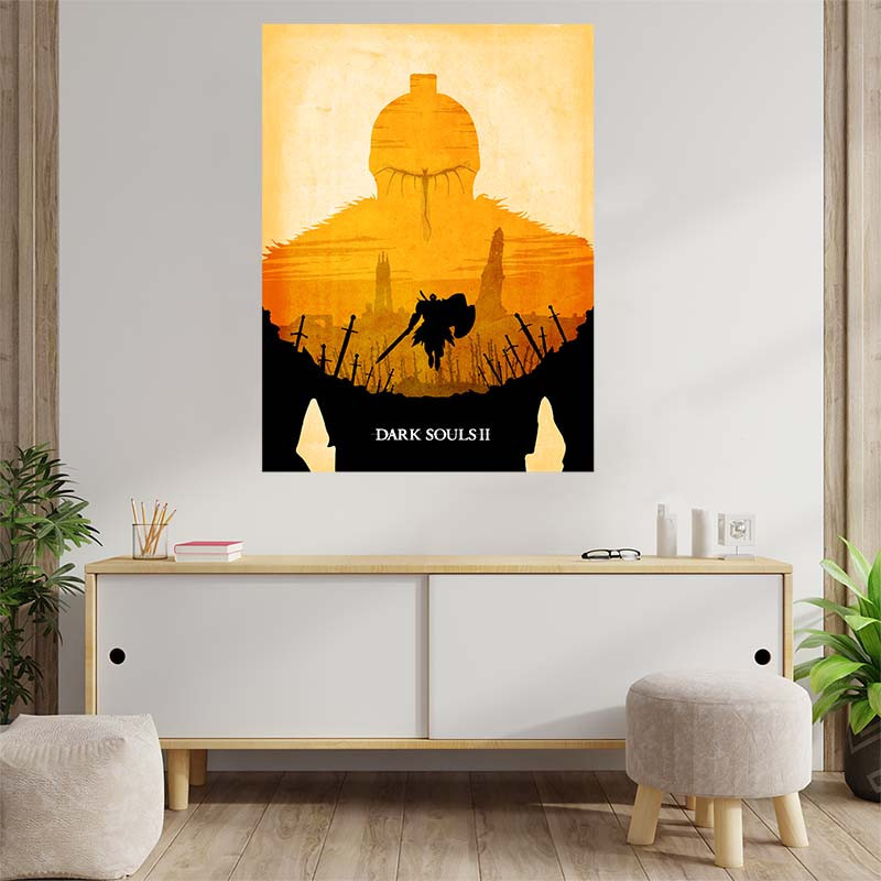 تابلو شاسي کارنيکا طرح دارک سولز Dark Souls کد 70861 مجموعه 4 عددی