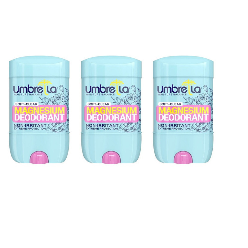 استیک ضد تعریق زنانه آمبرلا مدل soft+clear حجم 75 میلی لیتر مجموعه 3 عددی