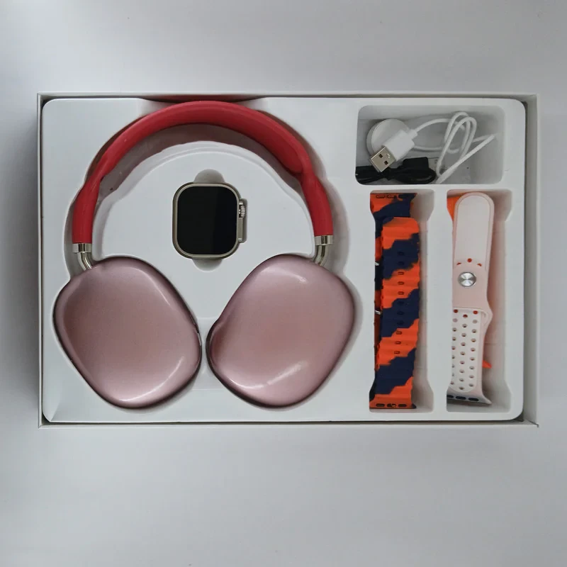 ساعت هوشمند مدل P9 Ultra2 pack با قابلیت کنترل موسیقی بند سیلیکونی به همراه هدفون