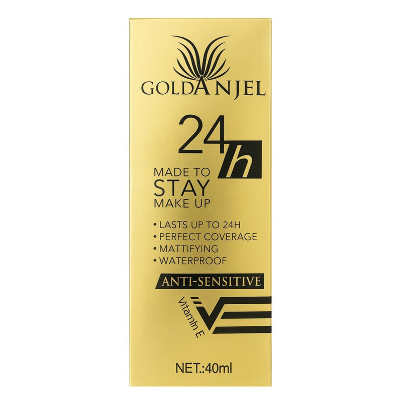 کرم پودر مایع Spf 10 گلد انجل مدل Stay شماره 02 مناسب برای انواع پوست حجم 40 میلی لیتر