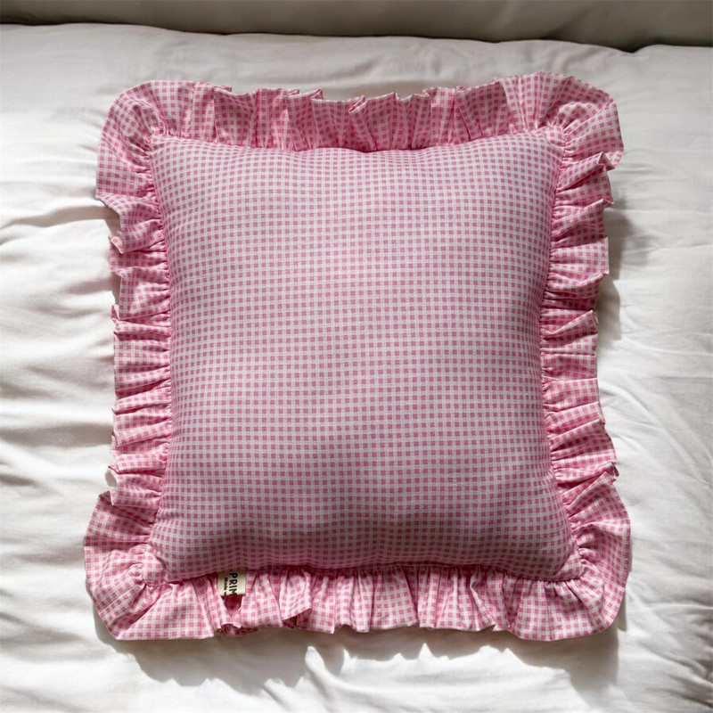 کوسن مدل چهارخونه چین دار سایز 35*35 سانتی متر