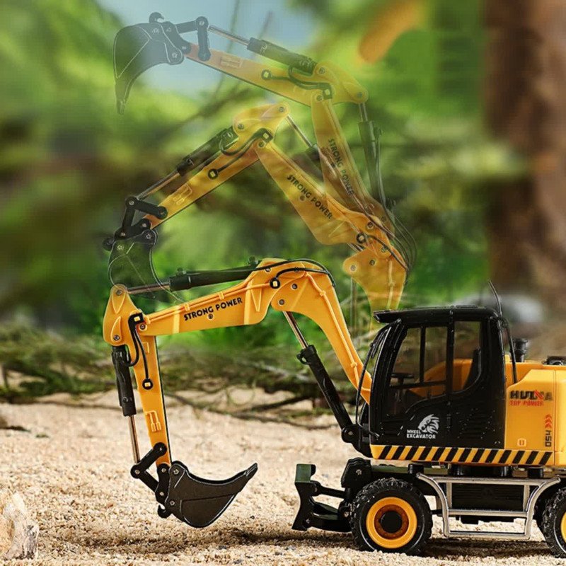 ماکت ماشین ناب سل مدل بیل مکانیکی راهسازی فلزی هوینا کد 1725 HUINA EXCAVATOR