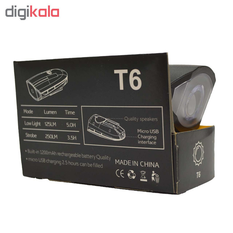 چراغ جلو دوچرخه مدل T6
