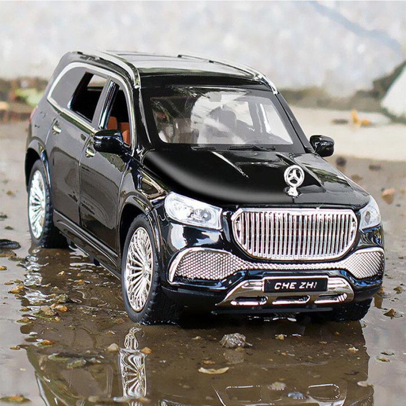 ماکت ماشین بازی فلزی شاسی‌بلند بنز GLS600 مقیاس 1:24 با طراحی دقیق، چراغ‌دار، دارای صدا و حرکت جلو و عقب