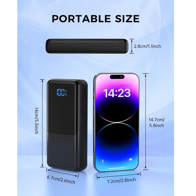 پاوربانک 30 وات مدل P300 ظرفیت 27000 میلی‌آمپرساعت به همراه کابل USB-C