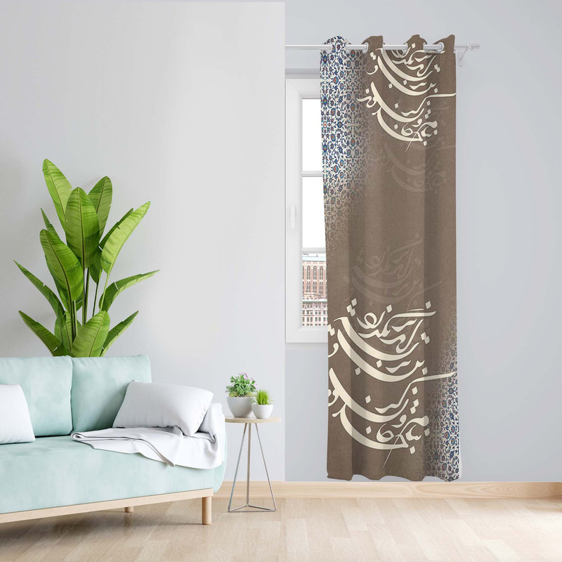 پرده طرح شعر مدل مخمل پانچی کد 5504L z سایز 140x200 سانتی متر