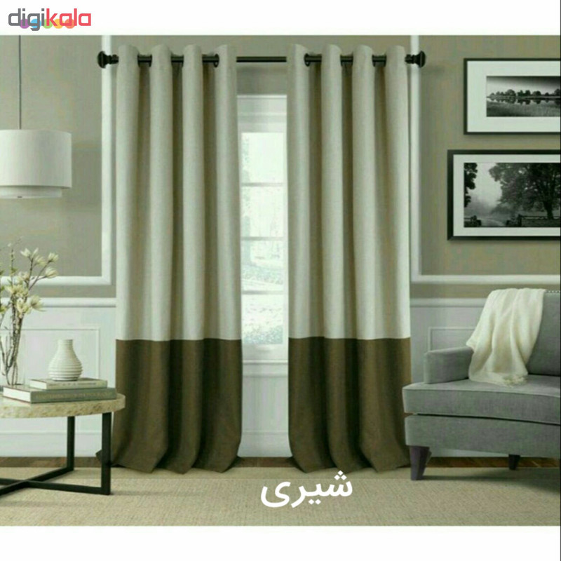 مجموعه دو عددی پرده کتان دورنگ مدل Kd12