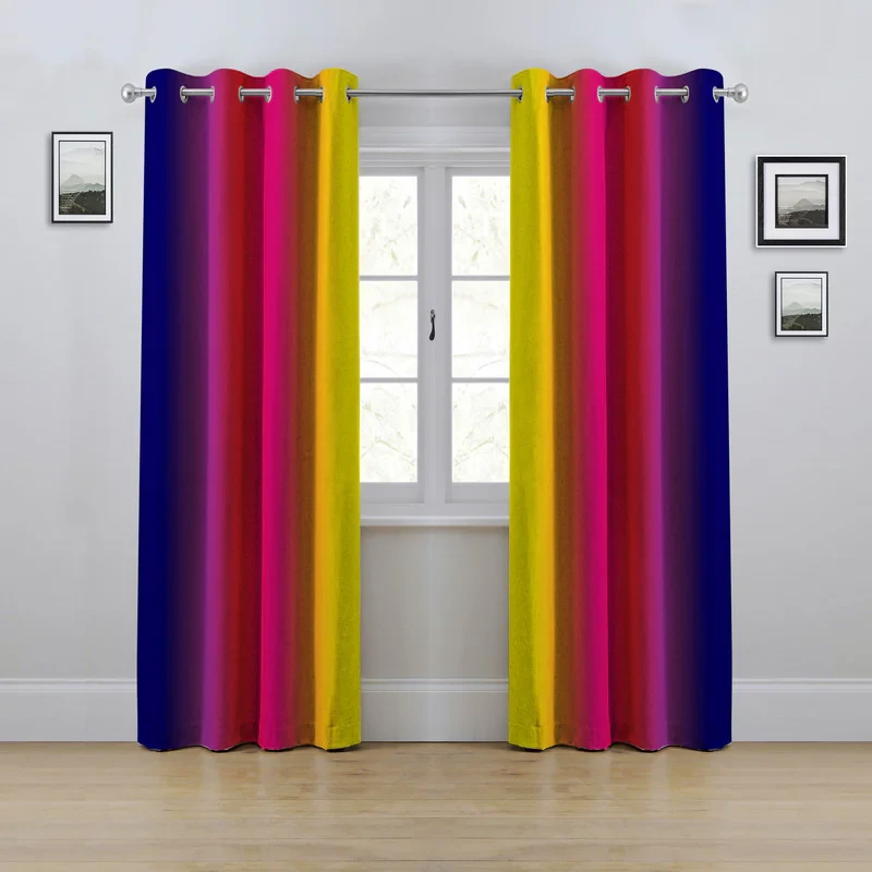پرده مدل پانچی طرح چندرنگ سایز 280x145 سانتی متر