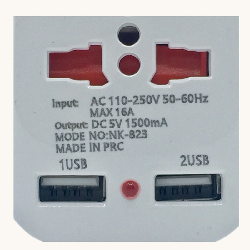 مبدل برق مدل 2USB-1500MA بسته 12 عددی
