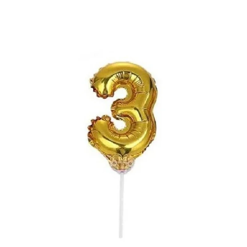 بادکنک فویلی مدل عدد روی کیک شماره 3 کد NH-1