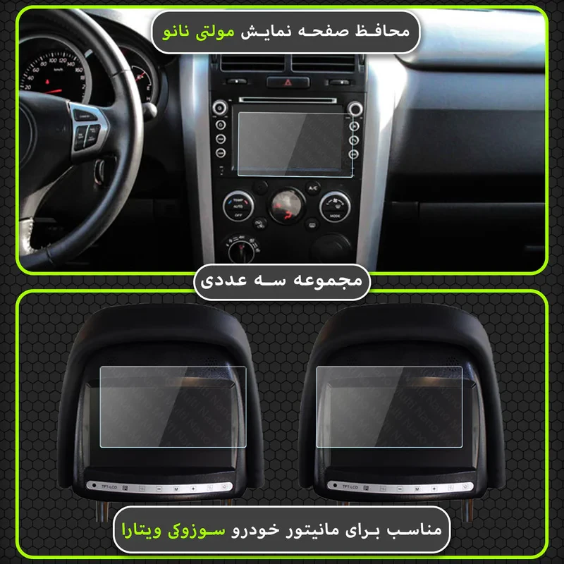 محافظ صفحه نمایش خودرو مولتی نانو مدل X-S1N مناسب برای مانیتور سوزوکی ویتارا مجموعه 3 عددی