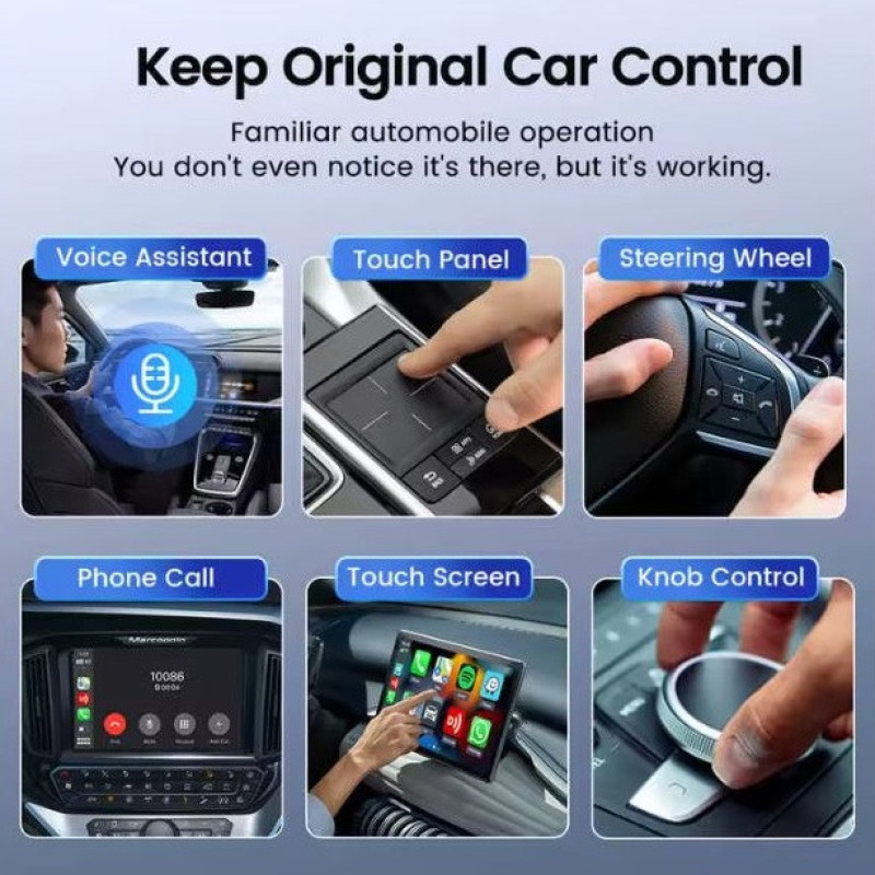 کارپلی و اندروید اتو مدل Wireless P9593 CarplayAndroid Auto به همراه مبدل USB به USB-C