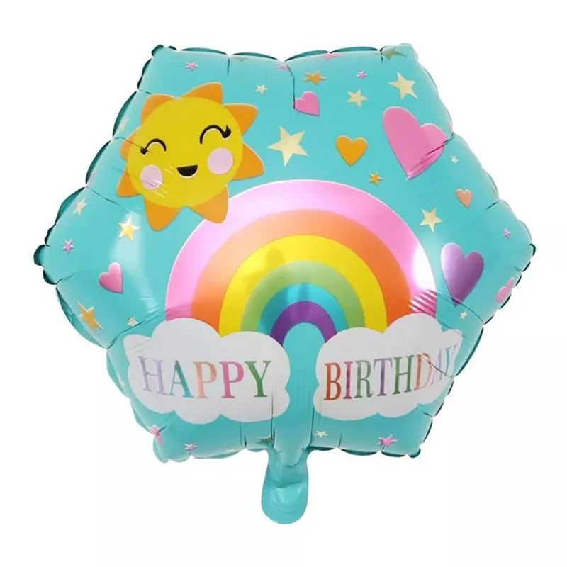 بادکنک فویلی لاکی بالونز طرح ابر و خورشید مدل Happy Birthday کد 1298