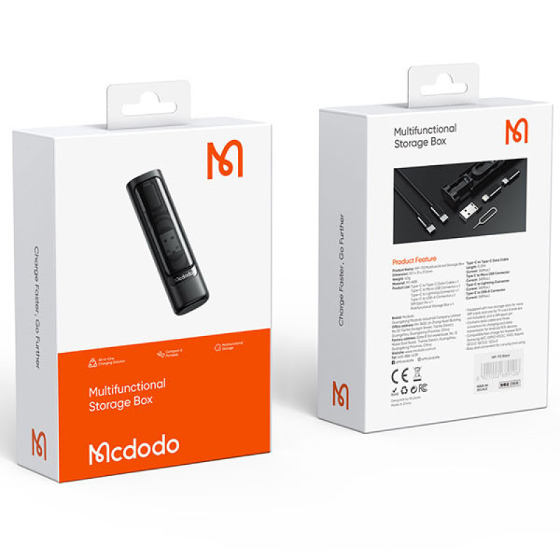 کابل تبدیل USB-CUSB به لایتنینگUSB-CMicroUSB مک‌دودو مدل WF-1720 طول 0.3 متر