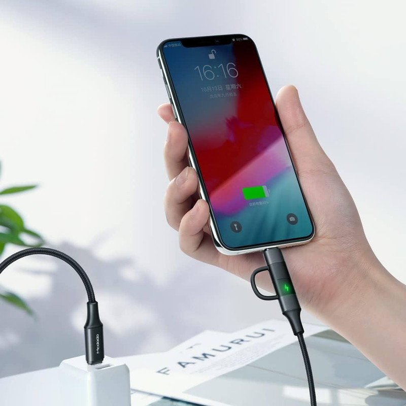کابل تبدیل USB-C به لایتنینگUSB-C مک دودو مدل CA-7120 طول 1.2 متر