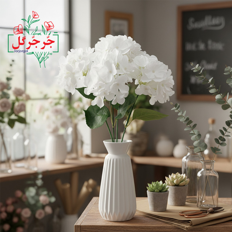 گل مصنوعی جُرجُرگل مدل بوته ارتانزیا کد SEFID
