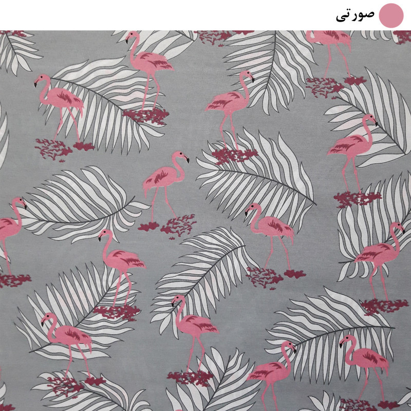 ملحفه سندس مدل روانداز طرح فلامینگو کد F646 سایز 220x200 سانتی متر