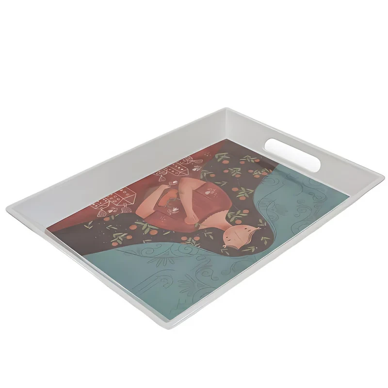 سینی دسته دار کد a17 سایز 28x20 سانتی متر