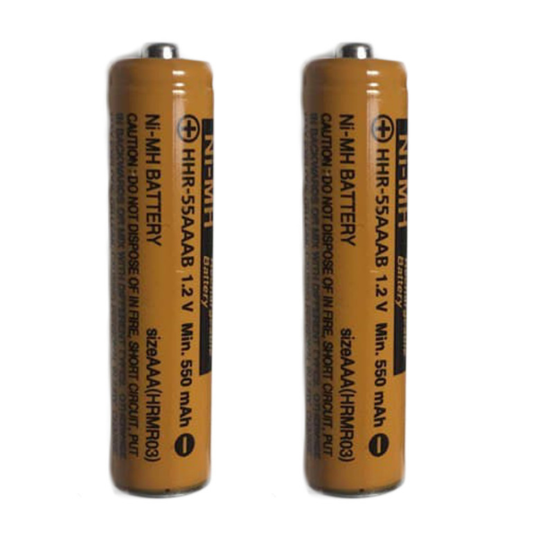 باتری نیم قلمی قابل شارژ تلفن بی سیم پاناسونیک مدل  Ni-MHHHR-55AAAB HRMR03 بسته دو عددی