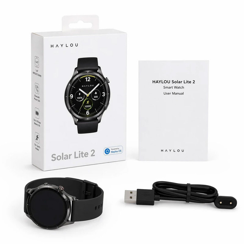 ساعت هوشمند 45 میلی‌متری هایلو مدل Solar Lite 2 با بند سیلیکونی