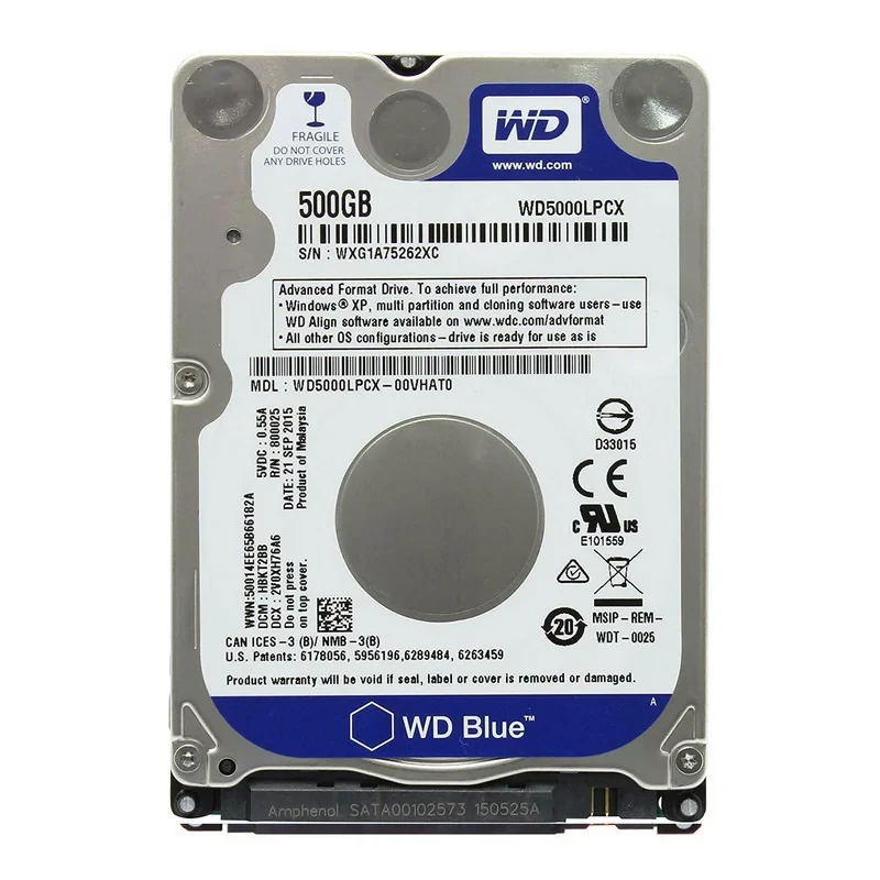 هارددیسک اینترنال وسترن دیجیتال مدل Blue WD5000LPCX ظرفیت 500 گیگابایت