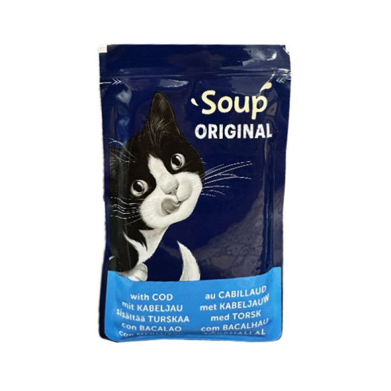 پوچ گربه بالغ فلیکس مدل Soup Original با طعم ماهی کاد وزن 48 گرم