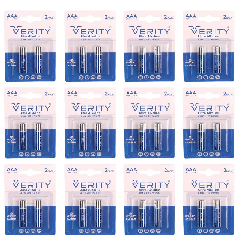 باتری نیم قلمی وریتی مدل Ultra Alkaline بسته 24 عددی