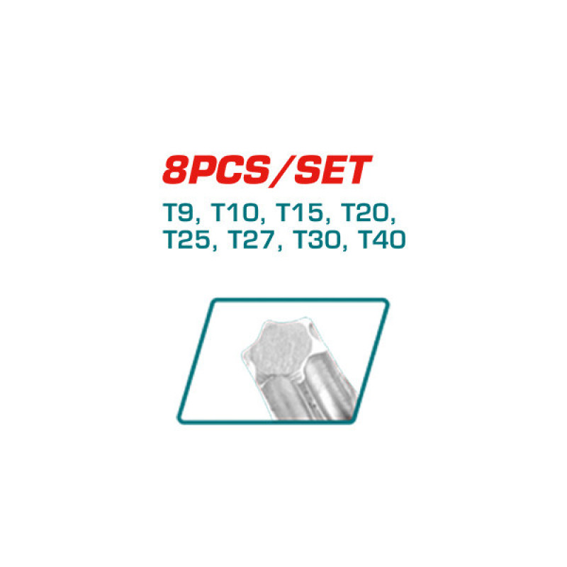 آچار ستاره‌ای چاقویی توتال مدل THT106184 مجموعه 9 عددی
