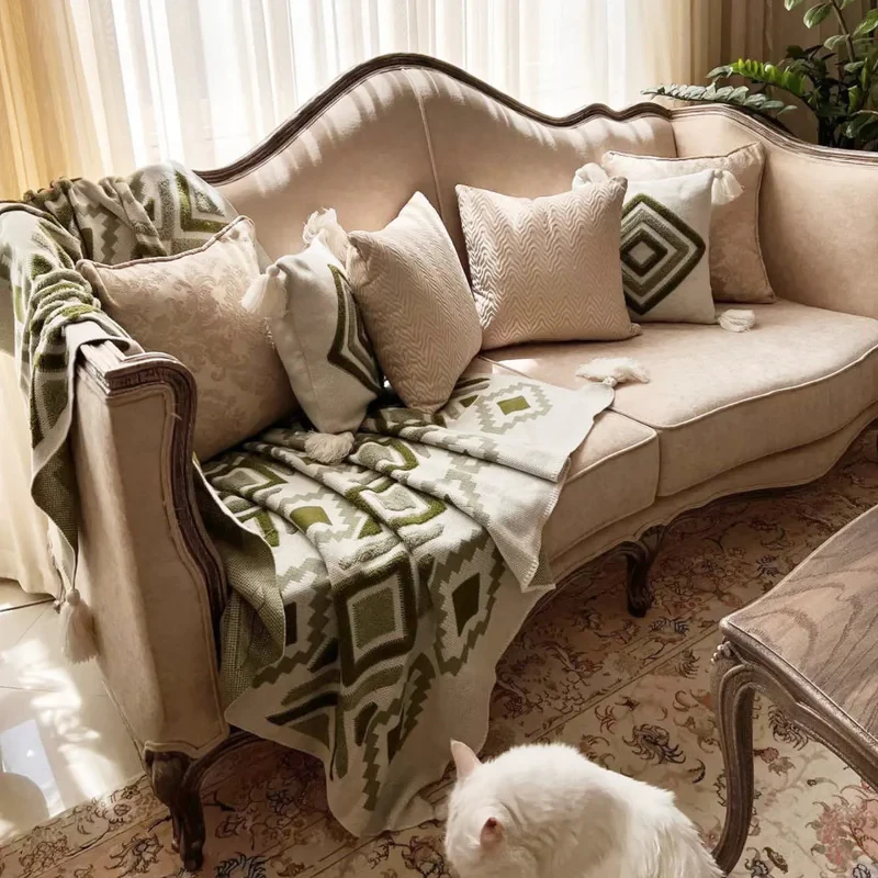 شال مبل مدل پانچدوزی کد 1 سایز 170×140 سانتیمتر