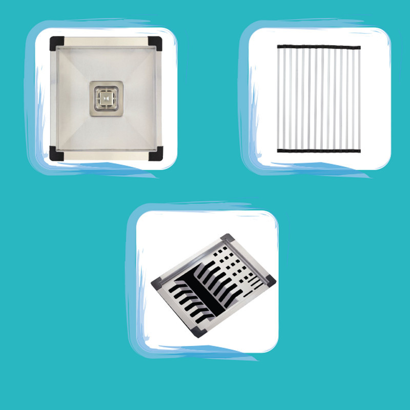 سینک ظرفشویی استیل توکار دو لگنه مدل بنتو C90