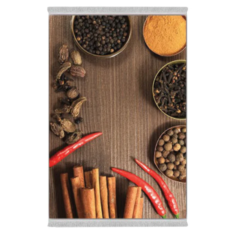 فرش پارچه‌ای دفه مدل فرشینه شانل مخمل ترک طرح فانتزی کد 00653