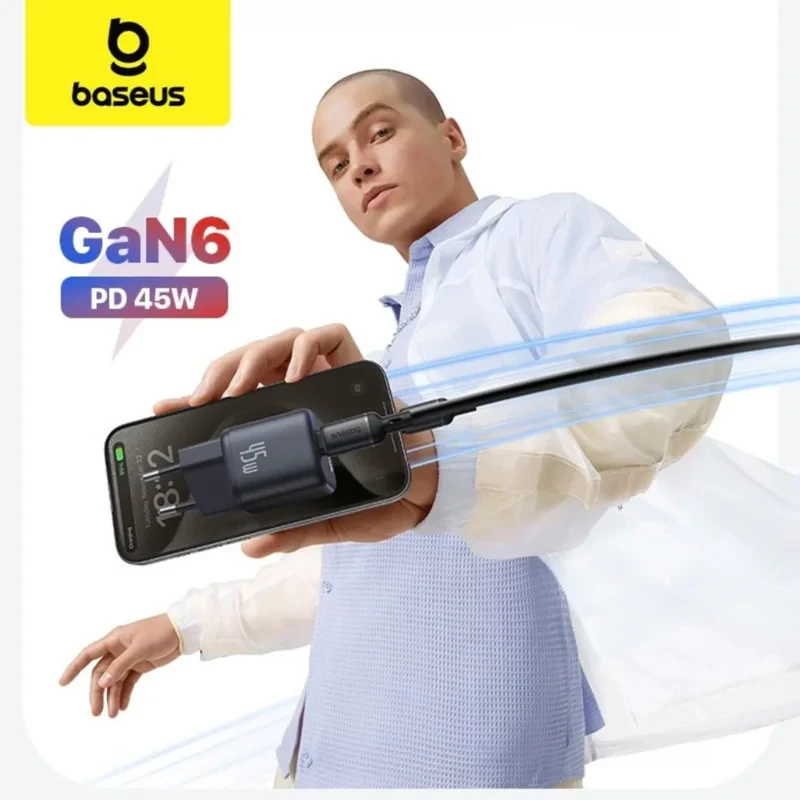 شارژر دیواری 45 وات بیسوس مدل PicoGo 45W