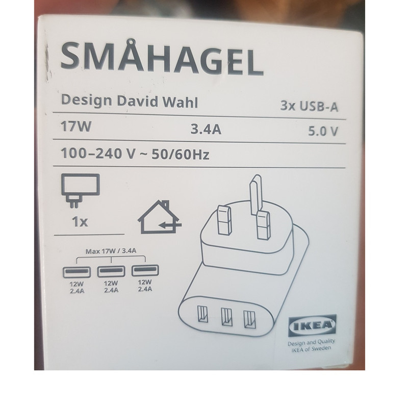 شارژر دیواری 65 وات ایکیا مدل SMÅHAGEL کد 28729