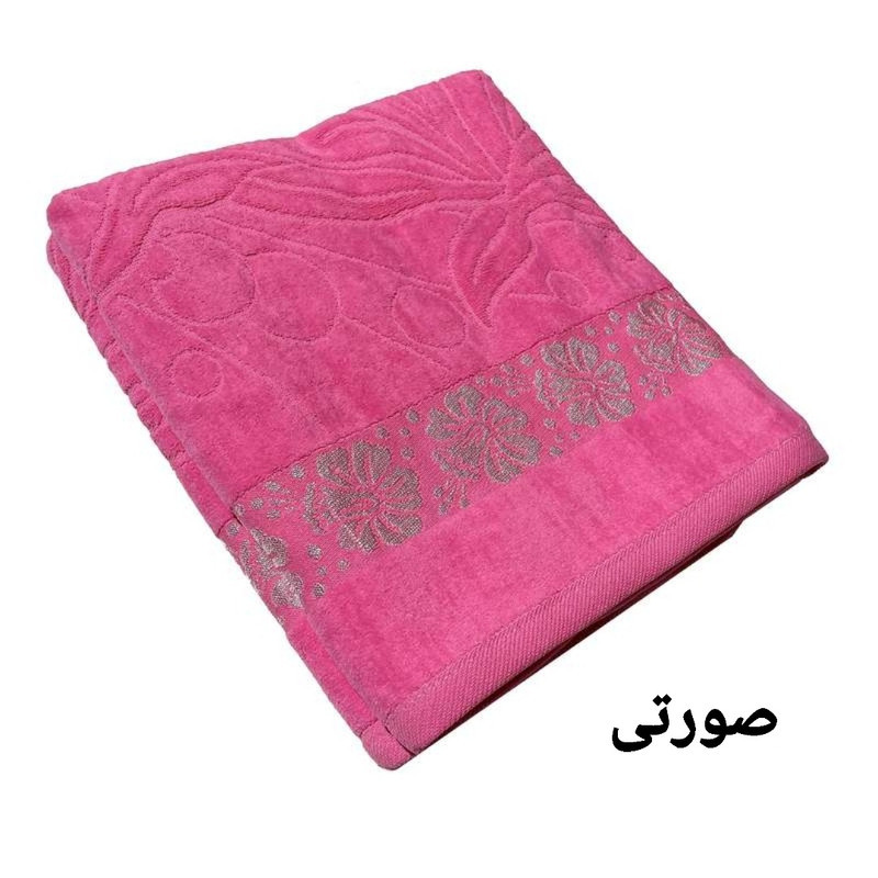 حوله حمام هنرمند طرح گل سایز 150×100 سانتی متر