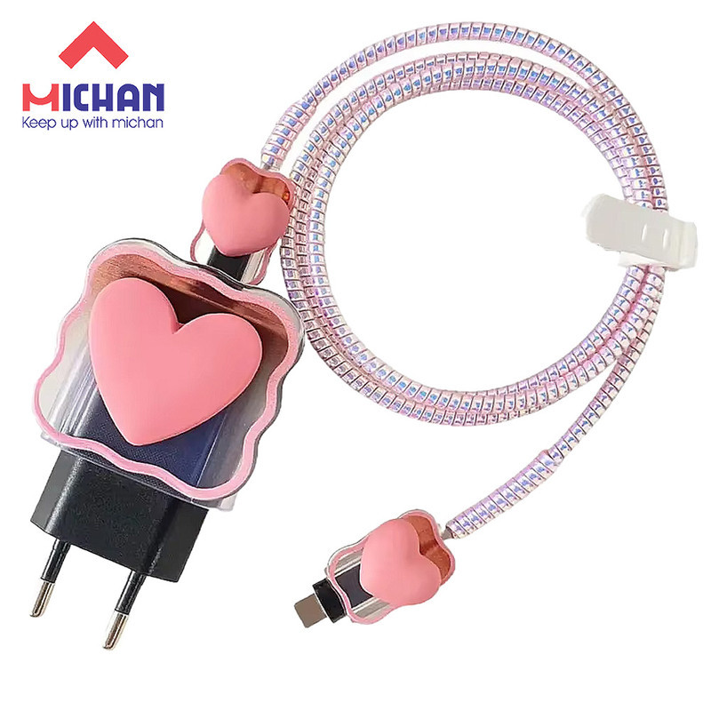 محافظ شارژر میچان طرح فانتزی مجموعه 4 عددی