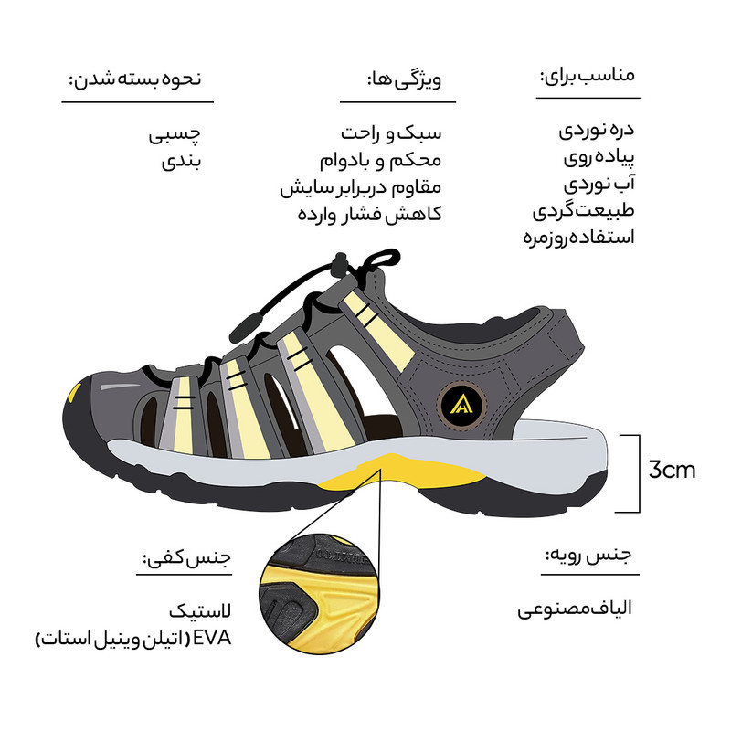 صندل مردانه هامتو مدل 710445A-17