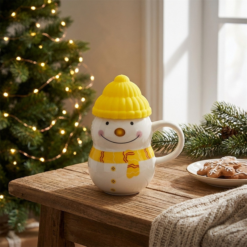 ماگ طرح آدم برفی مدل Happy Christmas