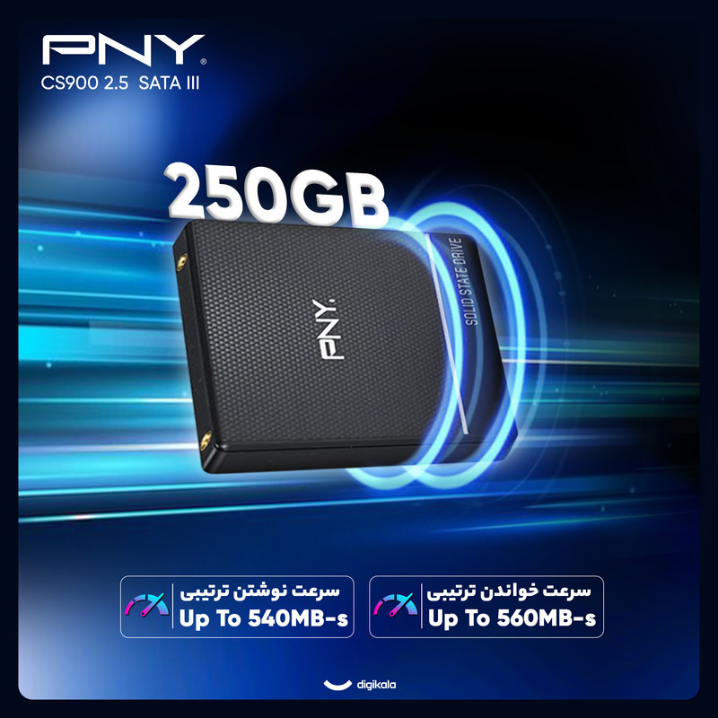 اس اس دی اینترنال SATA III پی ان وای مدل CS900 ظرفیت 250 گیگابایت
