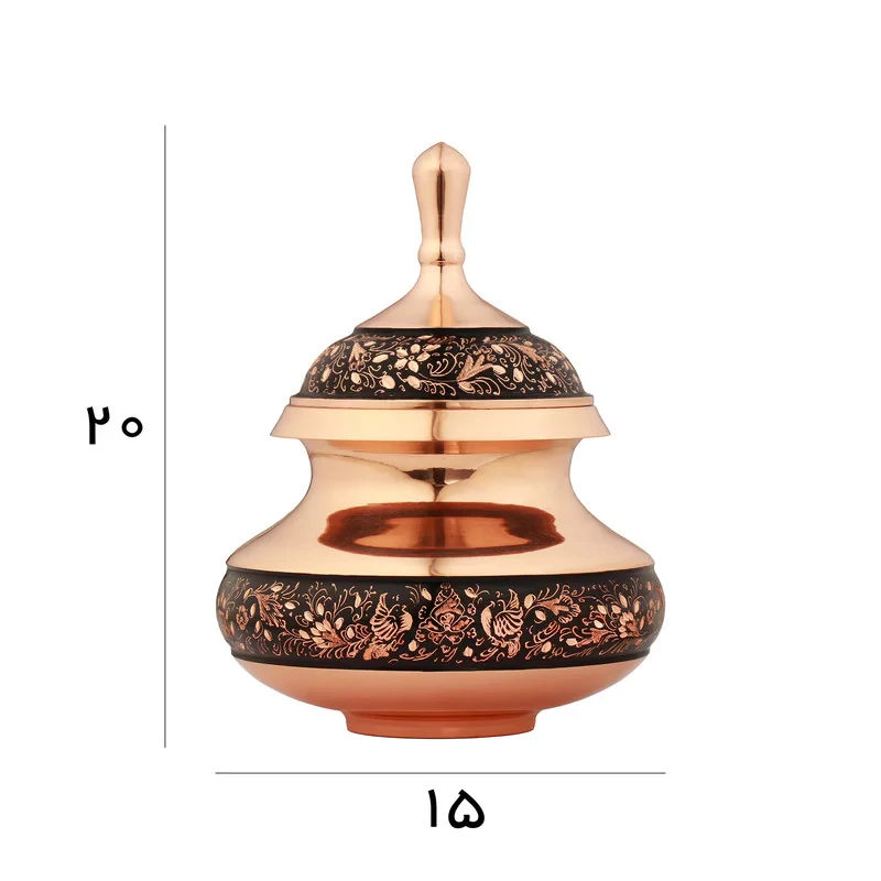 قندان مسی مدل الماس تراش کد 25