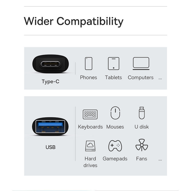 مبدل USB-C به USB 3.1 بیسوس مدل 10Gbps-OTG