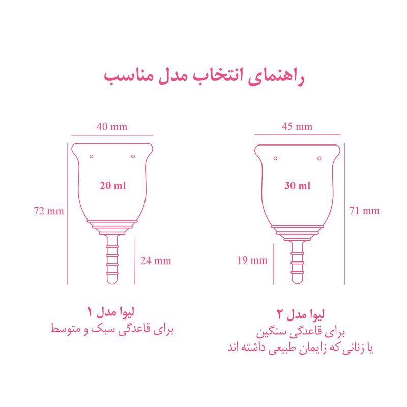 کاپ قاعدگی لیوا فارما مدل 2 سایز متوسط