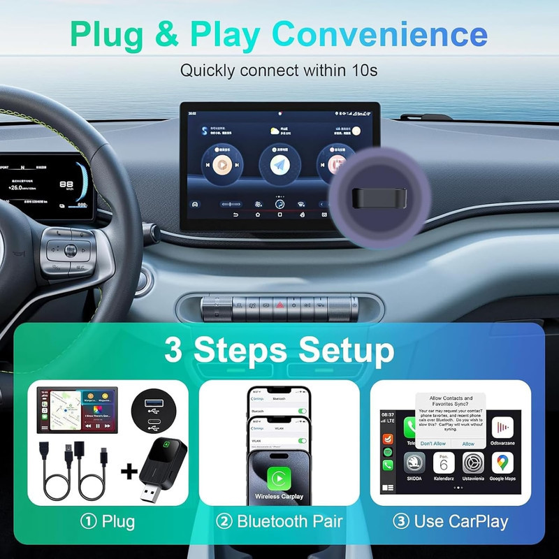 کارپلی و اندروید اتو مدل k2 2in1 CarplayAndroid Auto